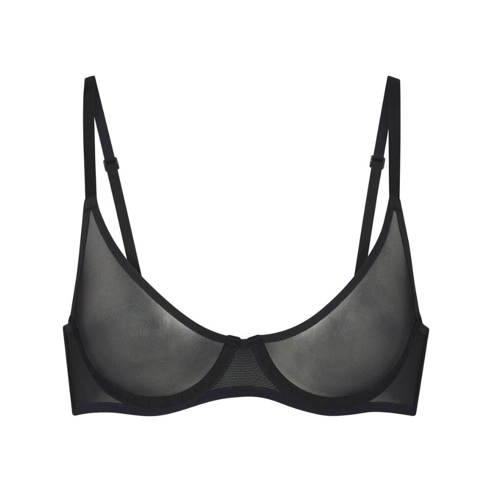 BNWT SKIMS ULTRA FINE MESH SCOOP BRA - ONYX - 34D